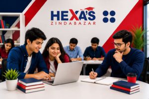 Student learning IELTS Grammar Rules for a higher Writing score at Hexa's Zindabazar